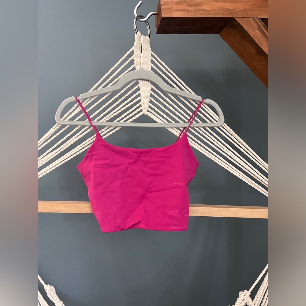 Garage Fuchsia Cami Tank – Stretchy Spaghetti Strap Crop, Y2K basic